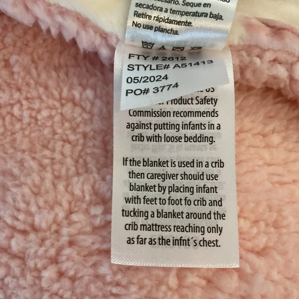 Baby Starters Girls Cowgirl Blanket Pink Western Reversible Boots Hat 30 X 40